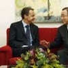 Secretary-General Ban Ki-moon (right) holds talks with José Luis Rodríguez Zapatero, Prime Minister of Spain