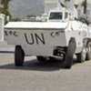MINUSTAH peacekeepers patrol  streets