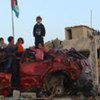 Children play amongst ruin in Gaza.