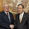 Secretary-General Ban Ki-moon with his Personal Envoy for Western Sahara, Christopher Ross