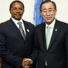 Secretary-General Ban Ki-moon (right) meets with President Jakaya Kikwete of Tanzania (file)