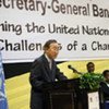 Secretary-General Ban Ki-moon addresses the diplomatic corps, academic community and the media in Tanzania