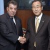 Secretary-General Ban Ki-moon (right) with Under-Secretary-General Muhammad Shaaban (file)