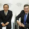 Secretary-General Ban Ki-moon (left) with Prime Minister Gordon Brown (file)