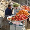 Un marché de fruits et légumes à Gaza.