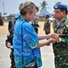 UNMIL Force Commander, Lt.-Gen. Alam being awarded with UN medal by Special Envoy Ellen Margrethe Løj [File Photo]