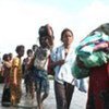 Civilians fleeing the no fire zone in Sri Lanka