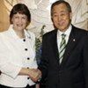 Secretary-General Ban Ki-moon (right) meets with Helen Clark, new Administrator of UNDP