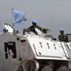 Des Casques bleus de l'ONU à la frontière entre le Liban et Israël.