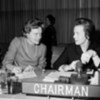 Helvi Sipilä (right) with Margaret Bruce, Chief of the Status of Women Section, Division of Human Rights in this 23 February 1967 file photo