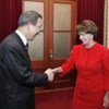 Secretary-General Ban Ki-moon (left) with Nancy Pelosi, Speaker of the US House of Representatives in this file photo