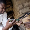 A vet in the Democratic Republic of the Congo (DRC) gives a goat anti-worming treatment