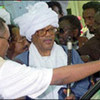 The former President of Sudan, Jaafar Nimeiri, (centre) returned home in 1999 after spending 14 years in exile