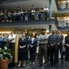 Le personnel du HCR à Genève observe une minute de silence pour leur collègue tué à Peshawar.