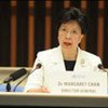 UN health chief Margaret Chan announces that the A(H1N1) influenza outbreak has officially reached global pandemic levels