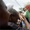 The Secretary-General’s Special Envoy for Haiti, former US President Bill Clinton,  meeting with residents of Gonaïves