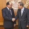 Secretary General Ban Ki-moon (right) with Prime Minister Nuri Kamil al-Maliki of Iraq