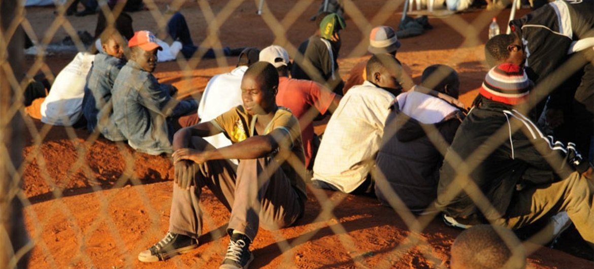 Zimbabwean migrants at a temporary shelter in South Africa.