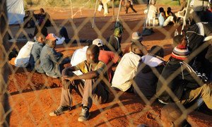 Zimbabwean migrants at a temporary shelter in South Africa.