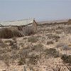 Abandoned houses due to drought in Puntland, northeastern Somalia