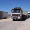 Trucks entering Rafah after retrieving imports from Kerem Shalom
