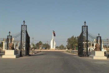 L'entrée du Camp Ashraf, en Iraq.