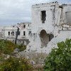 A bullet-riddled building in Mogadishu