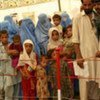 Afghan returnees from the Jalozai refugee camp in Pakistan at the UNHCR transit centre in Jalalabad