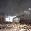 Damaged warehouse at UNRWA Headquarters