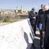Secretary-General Ban Ki-moon visits the buffer zone in Cyprus and crossed to the north via Ledra Street in February 2010