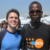 American Idol winner Kris Allen and Louis Anglade in a camp at Petite Place Cazeau in Port-au-Prince.