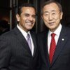 Secretary-General Ban Ki-moon (right) meets with Antonio Villaraigosa, Mayor of Los Angeles on 2 March 2010