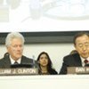 Secretary-General Ban Ki-moon (right) and Special Envoy to Haiti Bill Clinton