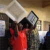 Poll worker in Togo's 2010 presidential election in the capital, Lomé