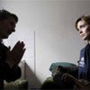 A displaced Bosnian woman talks to UNHCR Goodwill Ambassador Angelina Jolie in the eastern Bosnian town of Gorazde.