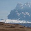 Plume from Eyjafjallajokull volcano in Iceland.