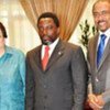 From left: Thoraya Ahmed Obaid, of UNFPA, President Joseph Kabila and Michel Sidibé of UNAIDS