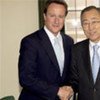 Secretary-General Ban Ki-moon with the United Kingdom's Prime Minister David Cameron in June 2008