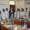 Special Representative Staffan de Mistura (fourth left) with UN staff in Kandahar