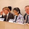 Deputy High Commissioner Kyung-wha Kang (second right) addresses Human Rights Council debate