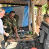 UN Political Affairs chief, B. Lynn Pascoe, inspects mine equipment on visit to Mullaitivu District