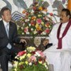 Secretary-General Ban Ki-moon (left) with President Mahinda Rajapaksa of Sri Lanka, on a visit in May 2009