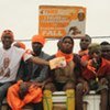 Campaigning for the first round of presidential election in Guinea's capital Conakry in 27 June 2010