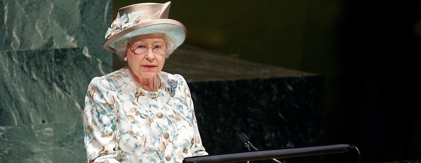La Reine Elizabeth II devant l'Assemblée générale de l'ONU, en 2010.