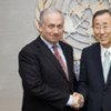 Secretary-General Ban Ki-moon (right) meets with Benjamin Netanyahu, Prime Minister of Israel (file photo)