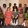 Helen Clark (third left seated) with women leaders in Ghana