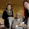 Secretary-General Ban Ki-moon and wife, Yoo Soon-taek, with former President South African Nelson Mandela