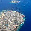 Aerial view of Malé, the capital of the Maldives.