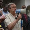 High Commissioner António Guterres addressing residents of Dongo, northwestern DRC