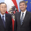 Secretary-General Ban Ki-moon (left) and Austrian Foreign Minister Michael Spindelegger